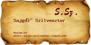 Sajgó Szilveszter névjegykártya